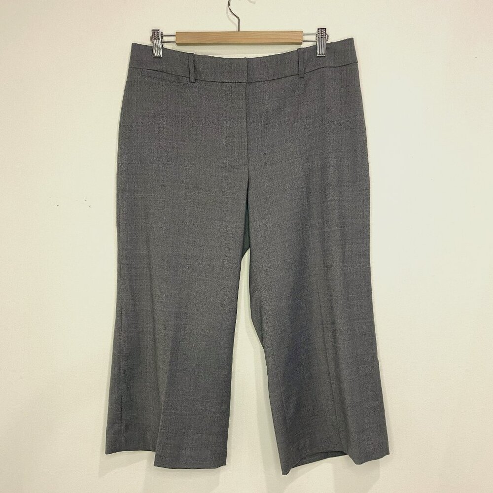 White House Black Market - Grey, Wide Leg, Crop, Pants - Size 12